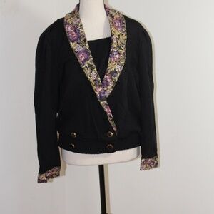 Nilani, Vintage floral double breasted sweater button knit